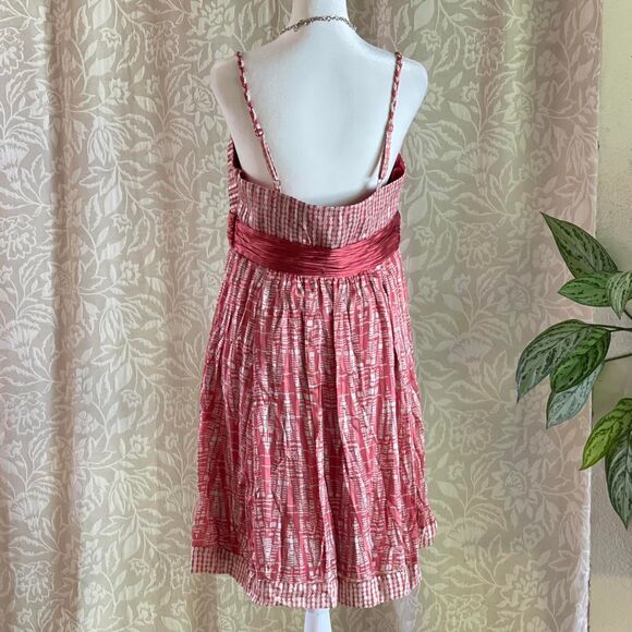 NWOT BCBGMAXAZRIA Silk‎ Chiffon Satin Sash Y2K Baby Doll Mini Dress Size 10 - Picture 3 of 8